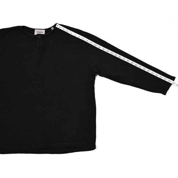 Fear of God Essentials Thermal Henley Men's M Waffle Knit Basic Shirt Pullover - Picture 5 of 9